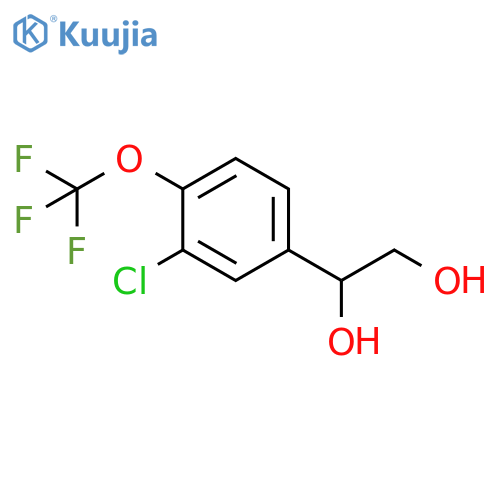 1-3-chloro-4-(trifluoromethoxy)phenylethane-1,2-diol structure