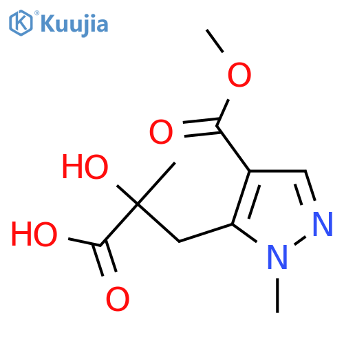 2-hydroxy-3-4-(methoxycarbonyl)-1-methyl-1H-pyrazol-5-yl-2-methylpropanoic acid structure