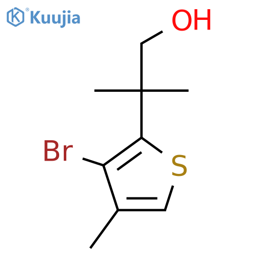 2-(3-bromo-4-methylthiophen-2-yl)-2-methylpropan-1-ol structure