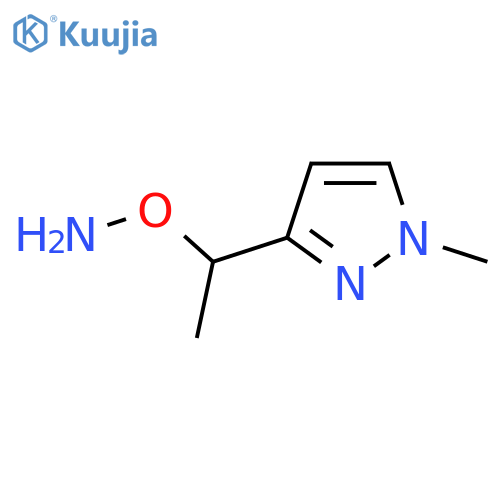 O-1-(1-methyl-1H-pyrazol-3-yl)ethylhydroxylamine structure