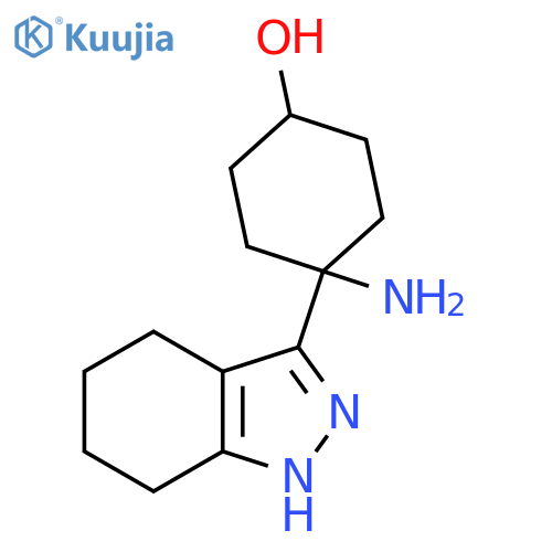 4-amino-4-(4,5,6,7-tetrahydro-1H-indazol-3-yl)cyclohexan-1-ol structure