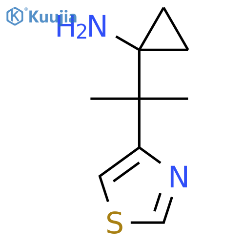 1-2-(1,3-thiazol-4-yl)propan-2-ylcyclopropan-1-amine structure