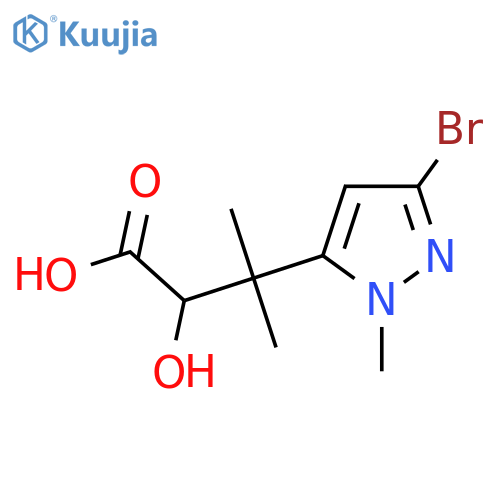 3-(3-bromo-1-methyl-1H-pyrazol-5-yl)-2-hydroxy-3-methylbutanoic acid structure