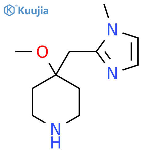 4-methoxy-4-(1-methyl-1H-imidazol-2-yl)methylpiperidine structure
