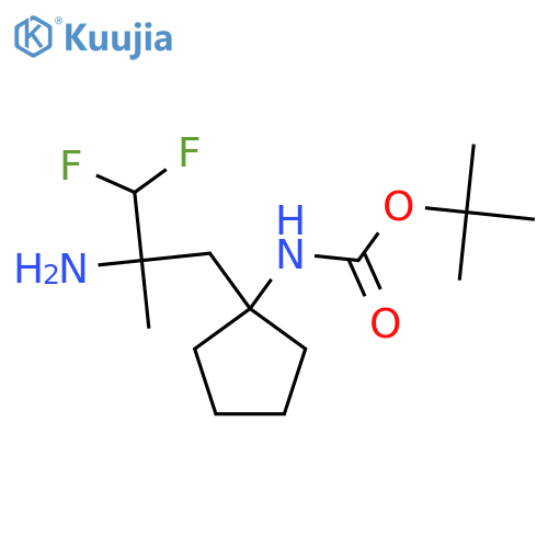 tert-butyl N-1-(2-amino-3,3-difluoro-2-methylpropyl)cyclopentylcarbamate structure