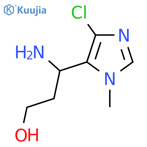 3-amino-3-(4-chloro-1-methyl-1H-imidazol-5-yl)propan-1-ol structure