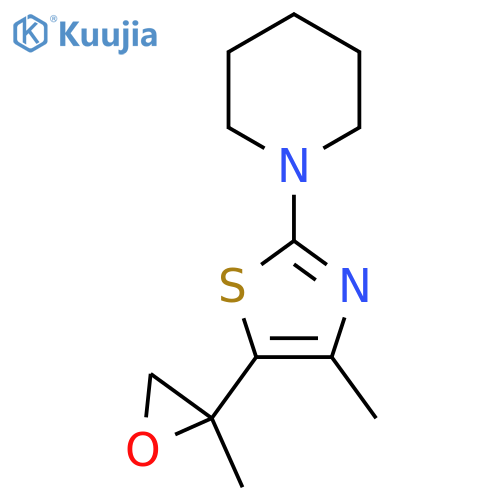 1-4-methyl-5-(2-methyloxiran-2-yl)-1,3-thiazol-2-ylpiperidine structure