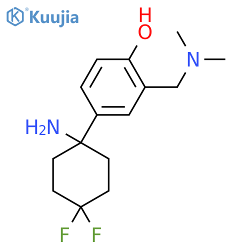 4-(1-amino-4,4-difluorocyclohexyl)-2-(dimethylamino)methylphenol structure