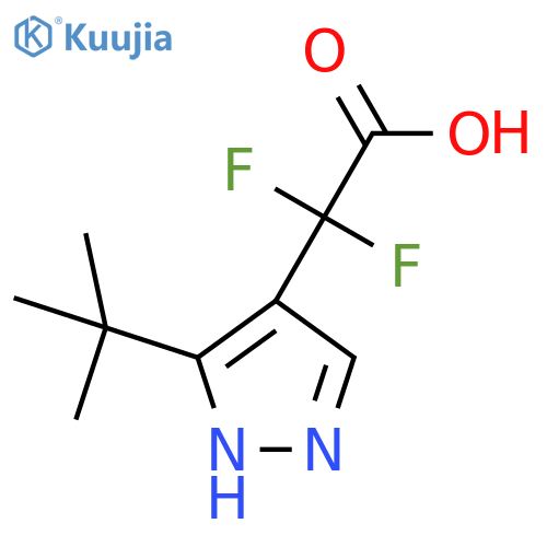 2-(3-tert-butyl-1H-pyrazol-4-yl)-2,2-difluoroacetic acid structure