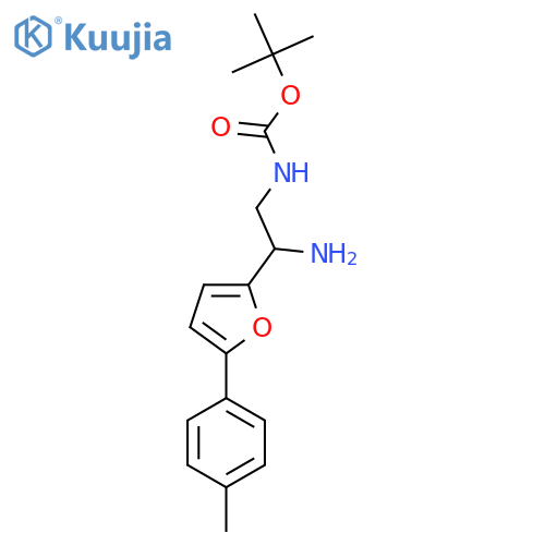 tert-butyl N-{2-amino-2-5-(4-methylphenyl)furan-2-ylethyl}carbamate structure