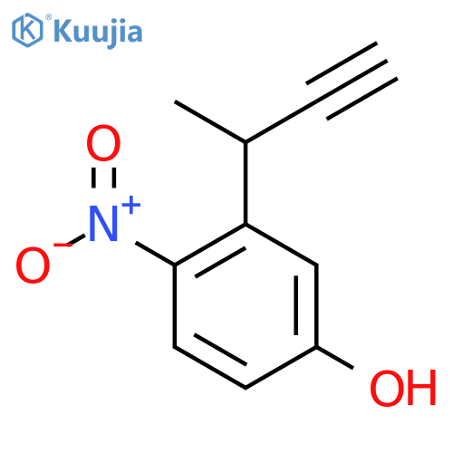 3-(but-3-yn-2-yl)-4-nitrophenol structure