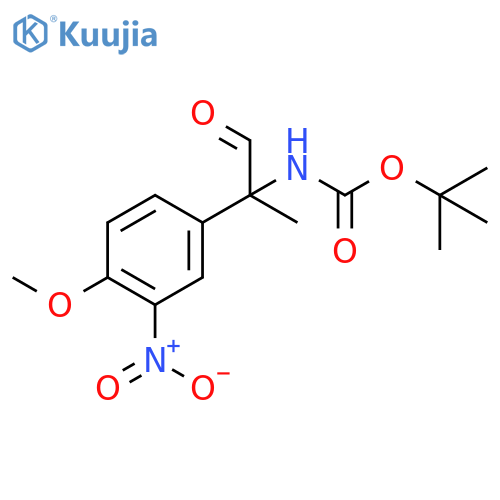 tert-butyl N-[2-(4-methoxy-3-nitrophenyl)-1-oxopropan-2-yl]carbamate structure