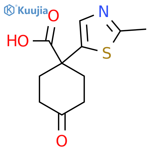 1-(2-methyl-1,3-thiazol-5-yl)-4-oxocyclohexane-1-carboxylic acid structure