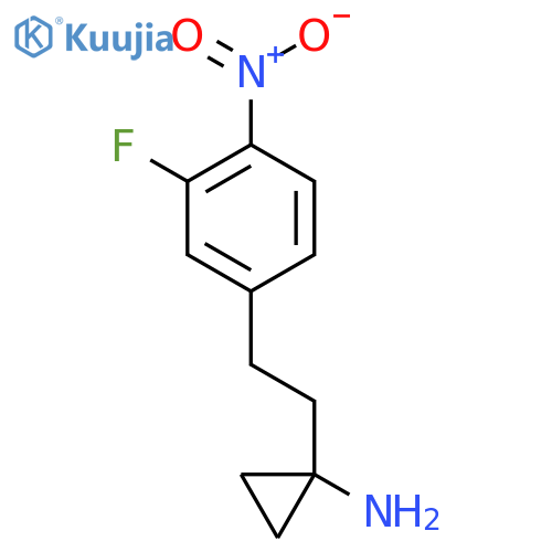 1-2-(3-fluoro-4-nitrophenyl)ethylcyclopropan-1-amine structure