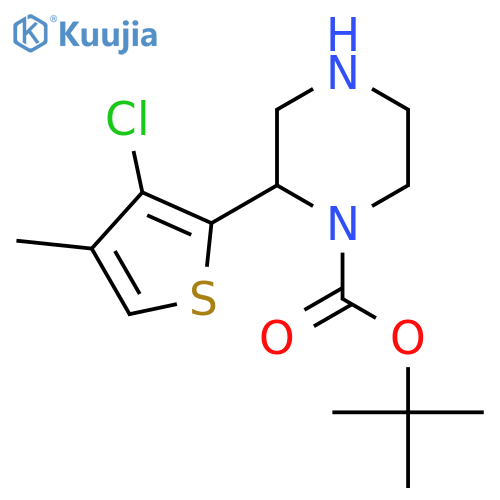 tert-butyl 2-(3-chloro-4-methylthiophen-2-yl)piperazine-1-carboxylate structure