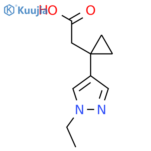 2-1-(1-ethyl-1H-pyrazol-4-yl)cyclopropylacetic acid structure
