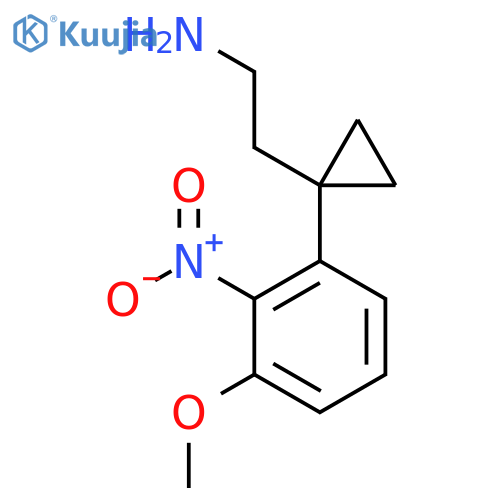 2-1-(3-methoxy-2-nitrophenyl)cyclopropylethan-1-amine structure