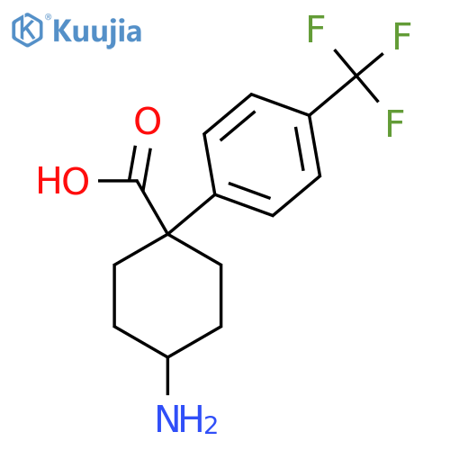 4-amino-1-4-(trifluoromethyl)phenylcyclohexane-1-carboxylic acid structure