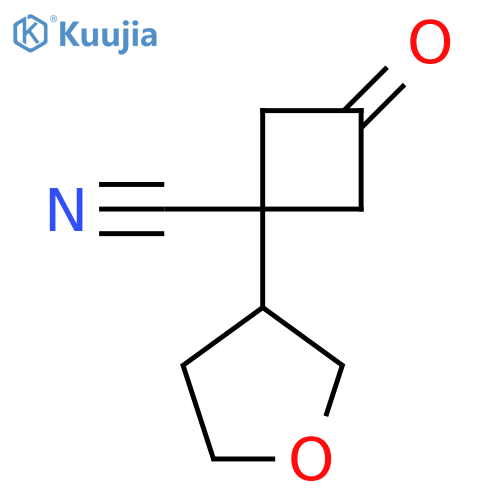 3-oxo-1-(oxolan-3-yl)cyclobutane-1-carbonitrile structure