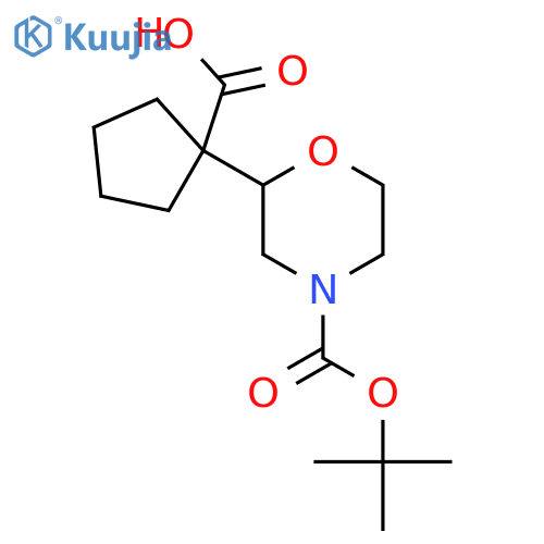 1-{4-(tert-butoxy)carbonylmorpholin-2-yl}cyclopentane-1-carboxylic acid structure