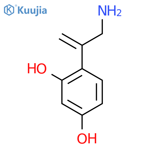 4-(3-aminoprop-1-en-2-yl)benzene-1,3-diol structure