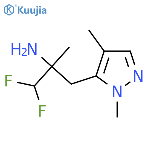 3-(1,4-dimethyl-1H-pyrazol-5-yl)-1,1-difluoro-2-methylpropan-2-amine structure