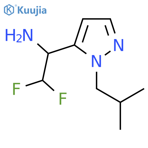 2,2-difluoro-1-1-(2-methylpropyl)-1H-pyrazol-5-ylethan-1-amine structure