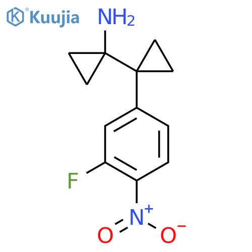 1-1-(3-fluoro-4-nitrophenyl)cyclopropylcyclopropan-1-amine structure