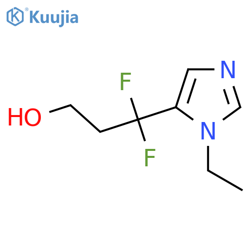 3-(1-ethyl-1H-imidazol-5-yl)-3,3-difluoropropan-1-ol structure