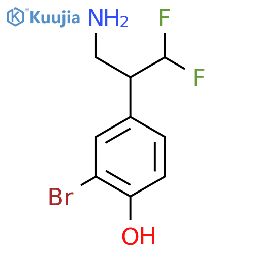 4-(3-amino-1,1-difluoropropan-2-yl)-2-bromophenol structure