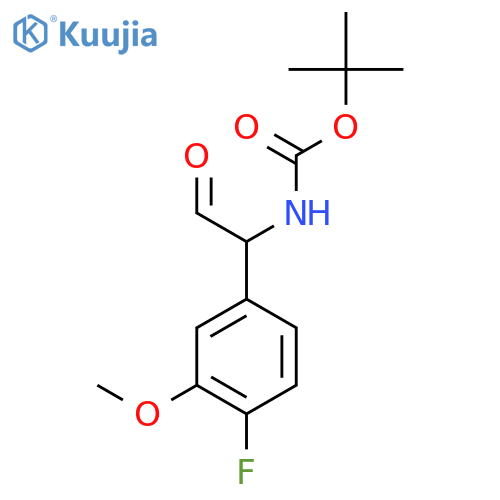 tert-butyl N-1-(4-fluoro-3-methoxyphenyl)-2-oxoethylcarbamate structure