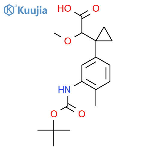 2-1-(3-{(tert-butoxy)carbonylamino}-4-methylphenyl)cyclopropyl-2-methoxyacetic acid structure