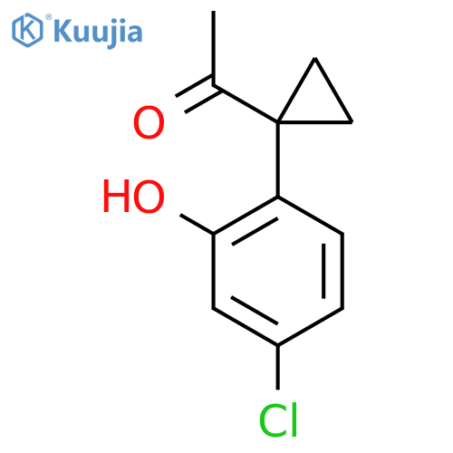 1-1-(4-chloro-2-hydroxyphenyl)cyclopropylethan-1-one structure