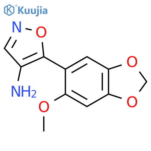 5-(6-methoxy-1,3-dioxaindan-5-yl)-1,2-oxazol-4-amine structure