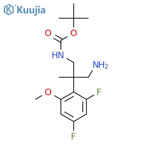 tert-butyl N-3-amino-2-(2,4-difluoro-6-methoxyphenyl)-2-methylpropylcarbamate structure