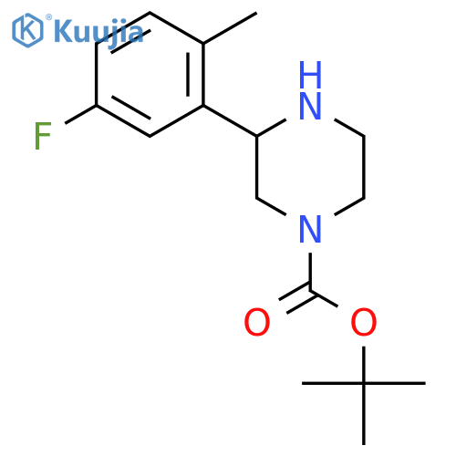 tert-butyl 3-(5-fluoro-2-methylphenyl)piperazine-1-carboxylate structure