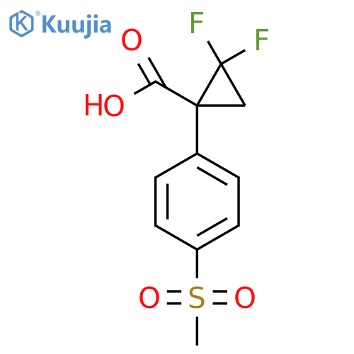 2,2-Difluoro-1-(4-methanesulfonylphenyl)cyclopropane-1-carboxylic acid structure