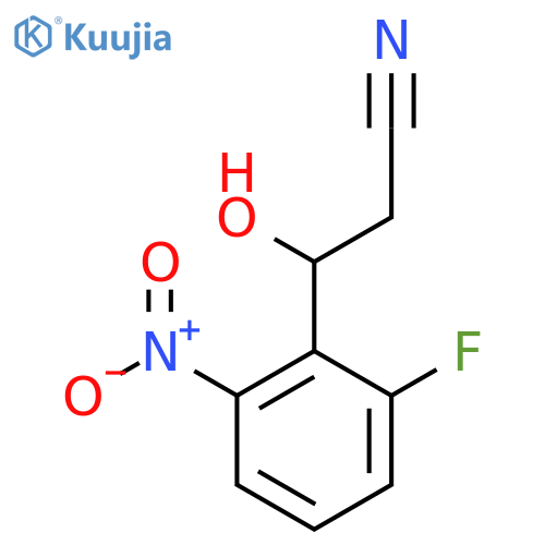 3-(2-fluoro-6-nitrophenyl)-3-hydroxypropanenitrile structure
