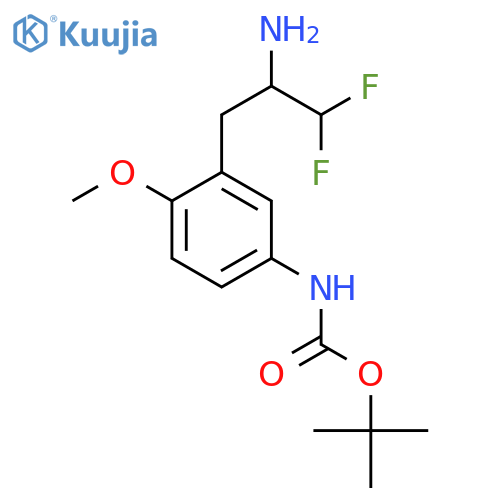 tert-butyl N-3-(2-amino-3,3-difluoropropyl)-4-methoxyphenylcarbamate structure