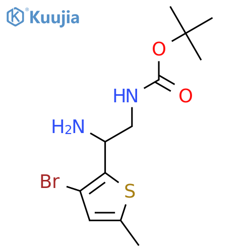 tert-butyl N-2-amino-2-(3-bromo-5-methylthiophen-2-yl)ethylcarbamate structure