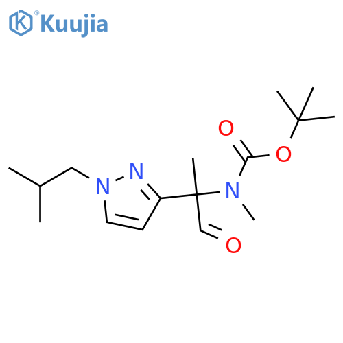 tert-butyl N-methyl-N-{2-1-(2-methylpropyl)-1H-pyrazol-3-yl-1-oxopropan-2-yl}carbamate structure