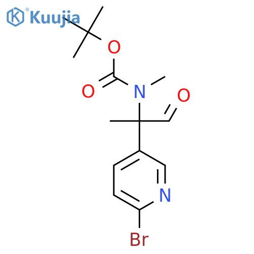 tert-butyl N-2-(6-bromopyridin-3-yl)-1-oxopropan-2-yl-N-methylcarbamate structure