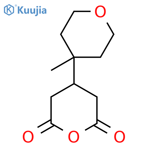 4-(4-methyloxan-4-yl)oxane-2,6-dione structure