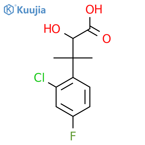 3-(2-chloro-4-fluorophenyl)-2-hydroxy-3-methylbutanoic acid structure