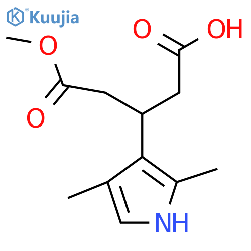 3-(2,4-dimethyl-1H-pyrrol-3-yl)-5-methoxy-5-oxopentanoic acid structure