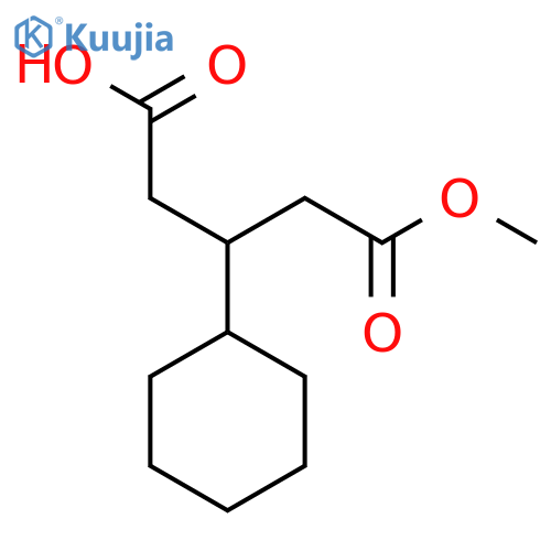 3-cyclohexyl-5-methoxy-5-oxopentanoic acid structure