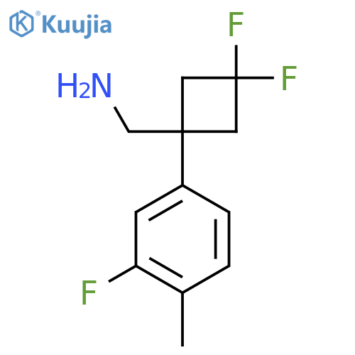 3,3-difluoro-1-(3-fluoro-4-methylphenyl)cyclobutylmethanamine structure