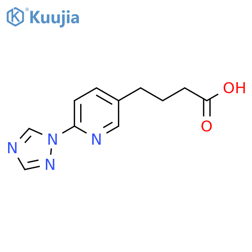 4-6-(1H-1,2,4-triazol-1-yl)pyridin-3-ylbutanoic acid structure