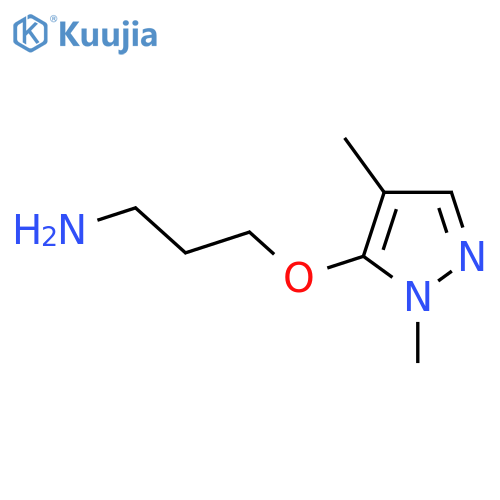 3-(1,4-dimethyl-1H-pyrazol-5-yl)oxypropan-1-amine structure