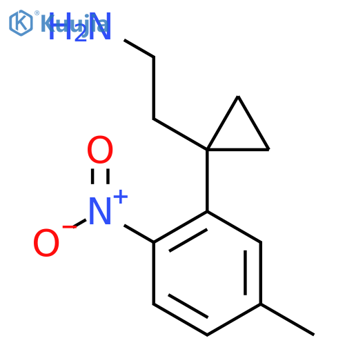 2-1-(5-methyl-2-nitrophenyl)cyclopropylethan-1-amine structure